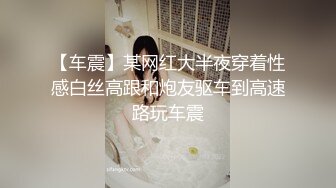 【车震】某网红大半夜穿着性感白丝高跟和炮友驱车到高速路玩车震